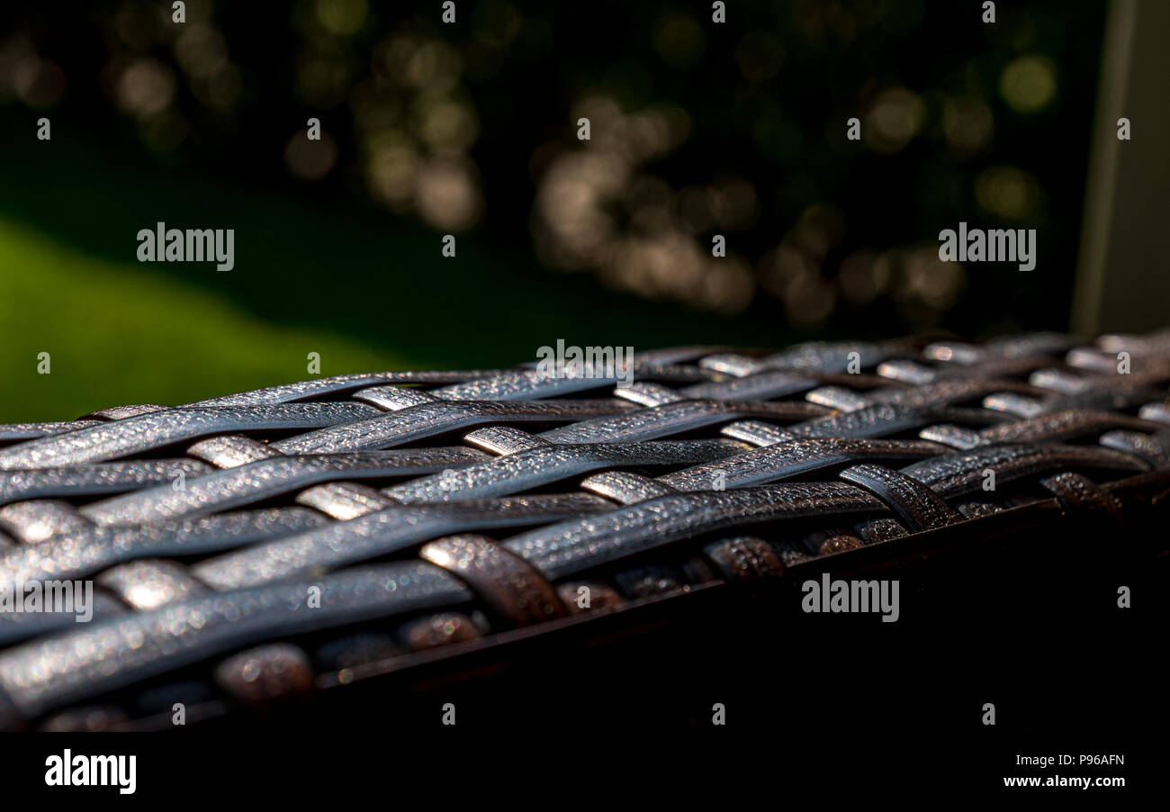 Meubles de jardin en rotin de sunny texture Banque D'Images