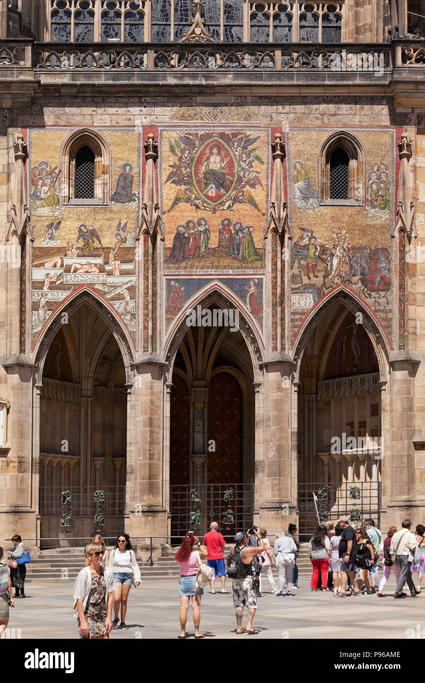 Détails architecturaux. Cathédrale Saint-Guy de Prague, Prague, République Tchèque Banque D'Images