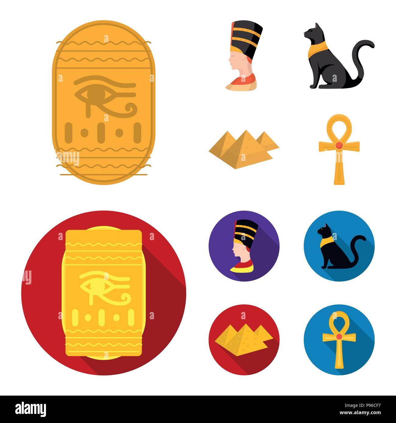 Oeil D Horus Chat Noir Pyramides Chef De Nefertiti L Egypte Ancienne Collection Set Icones De Style Cartoon Television Stock Symbol Vector Illustratio Image Vectorielle Stock Alamy