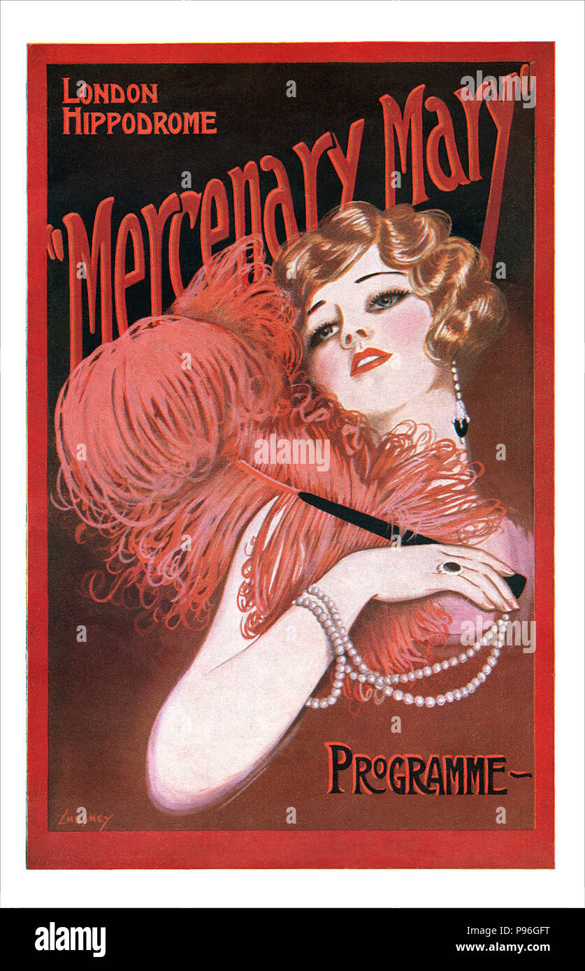 Couverture d'un programme pour la production 1925 de la comédie musicale Mary mercenaire à l'Hippodrome de Londres. Illustré par Paul Chesney. Réserver et lyrics par William B. Friedlander et Isabel Leighton, musique de Con Conrad et William B. Friedlander. Banque D'Images