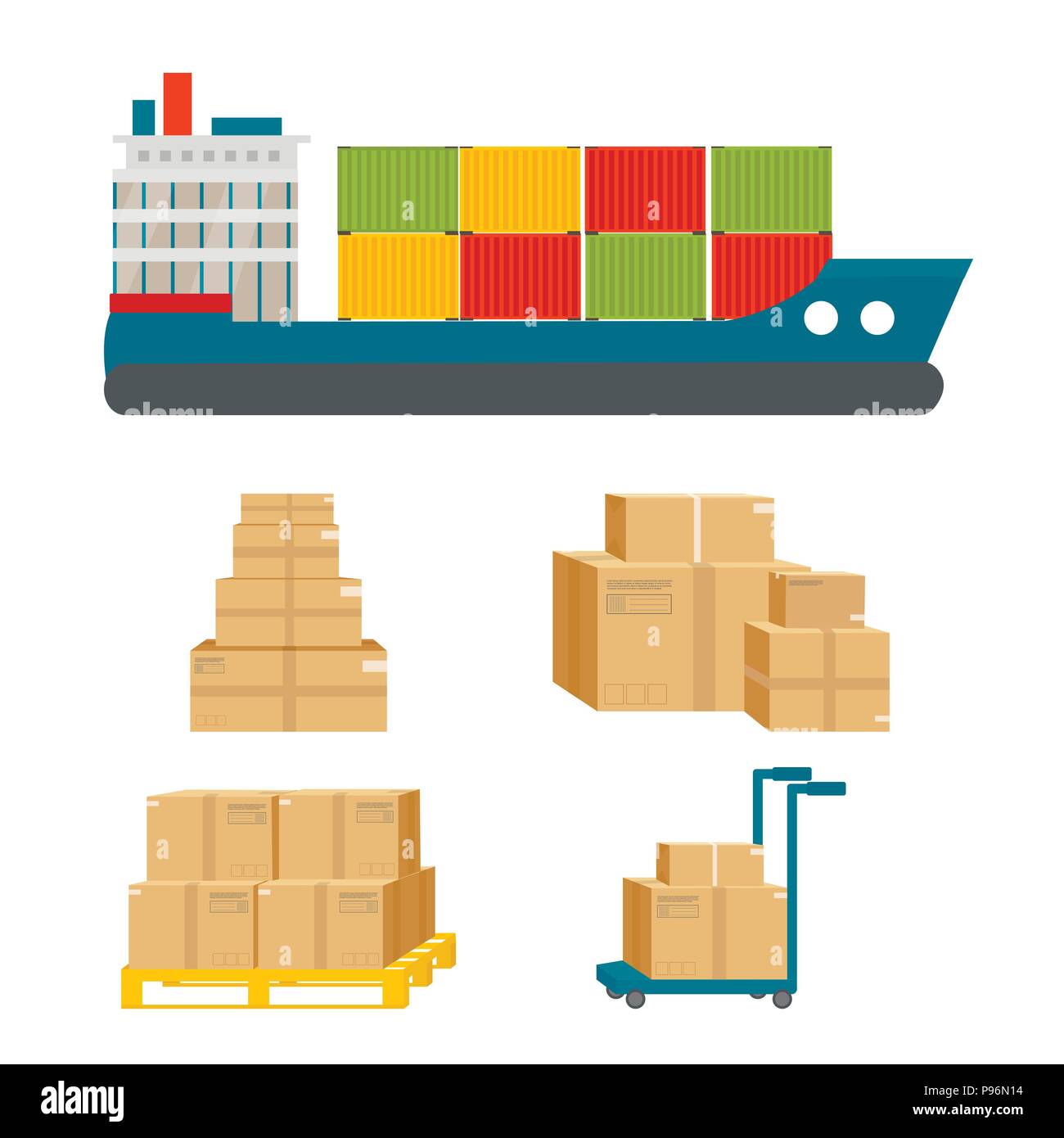 La logistique et la livraison de service l'icône l'envoi de fret avec des paquets isolé sur fond blanc. Service postal un design créatif. Télévision vecteur illustr Illustration de Vecteur