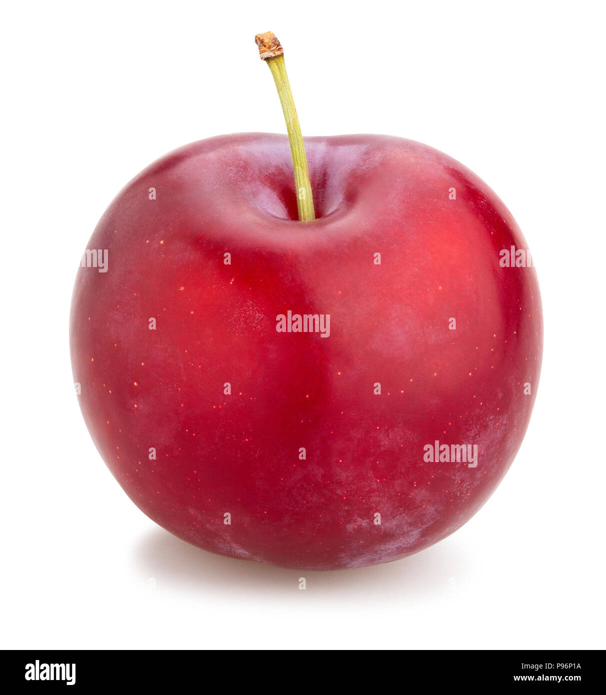 Prune rouge isolé chemin Banque D'Images