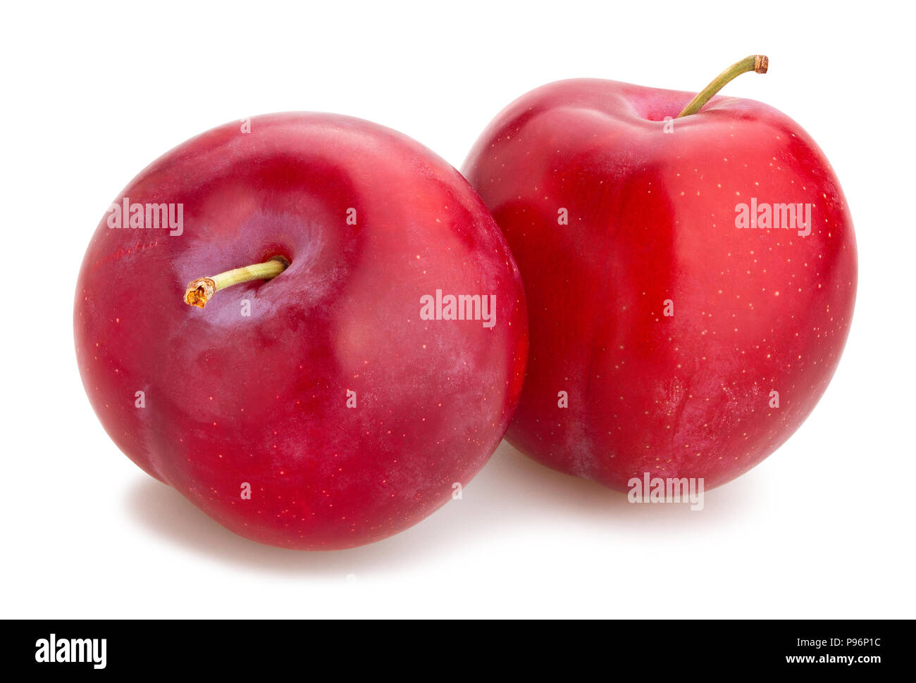 Prune rouge isolé chemin Banque D'Images