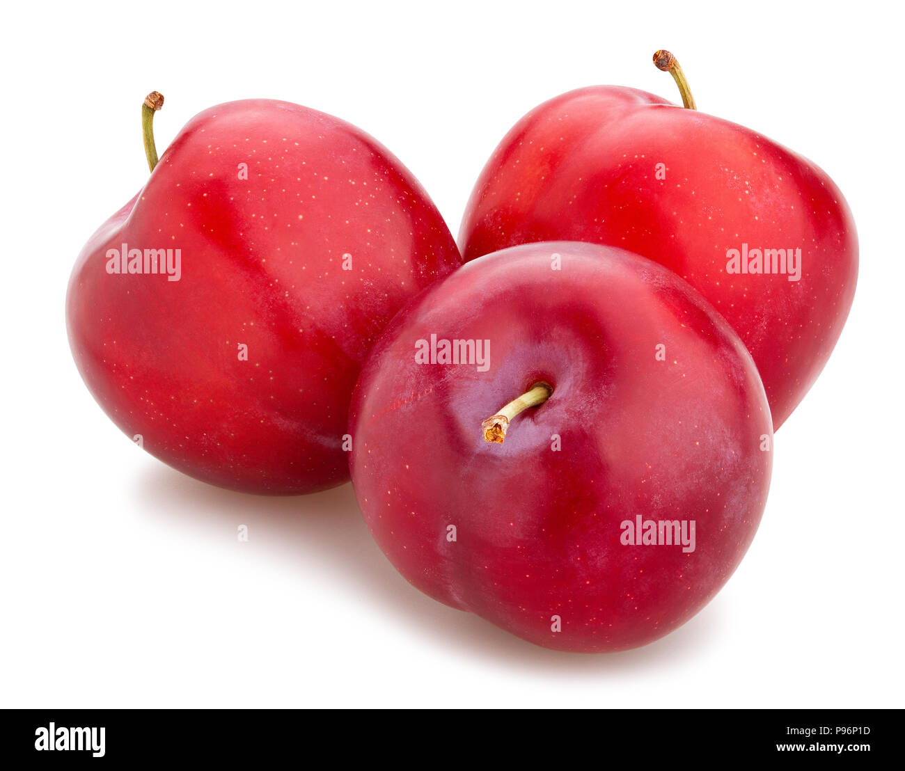 Prune rouge isolé chemin Banque D'Images