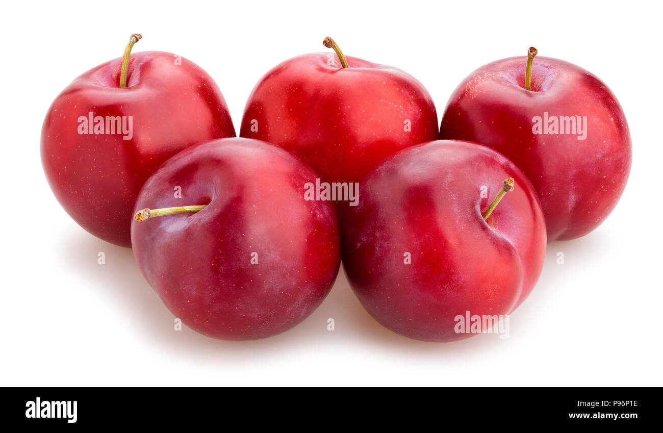 Prune rouge isolé chemin Banque D'Images