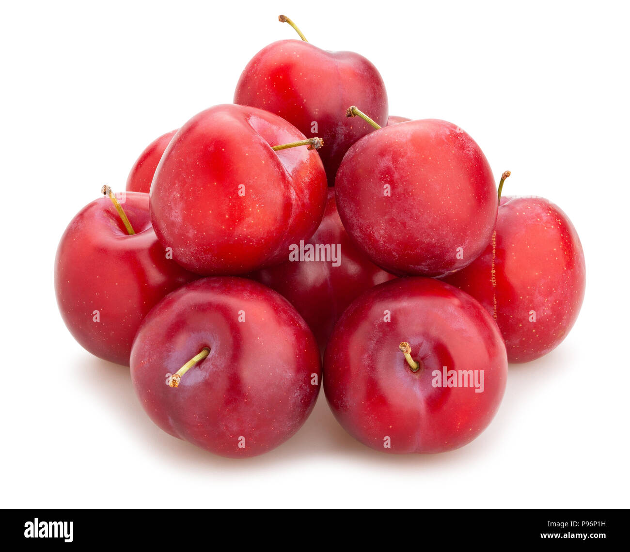 Prune rouge isolé chemin Banque D'Images