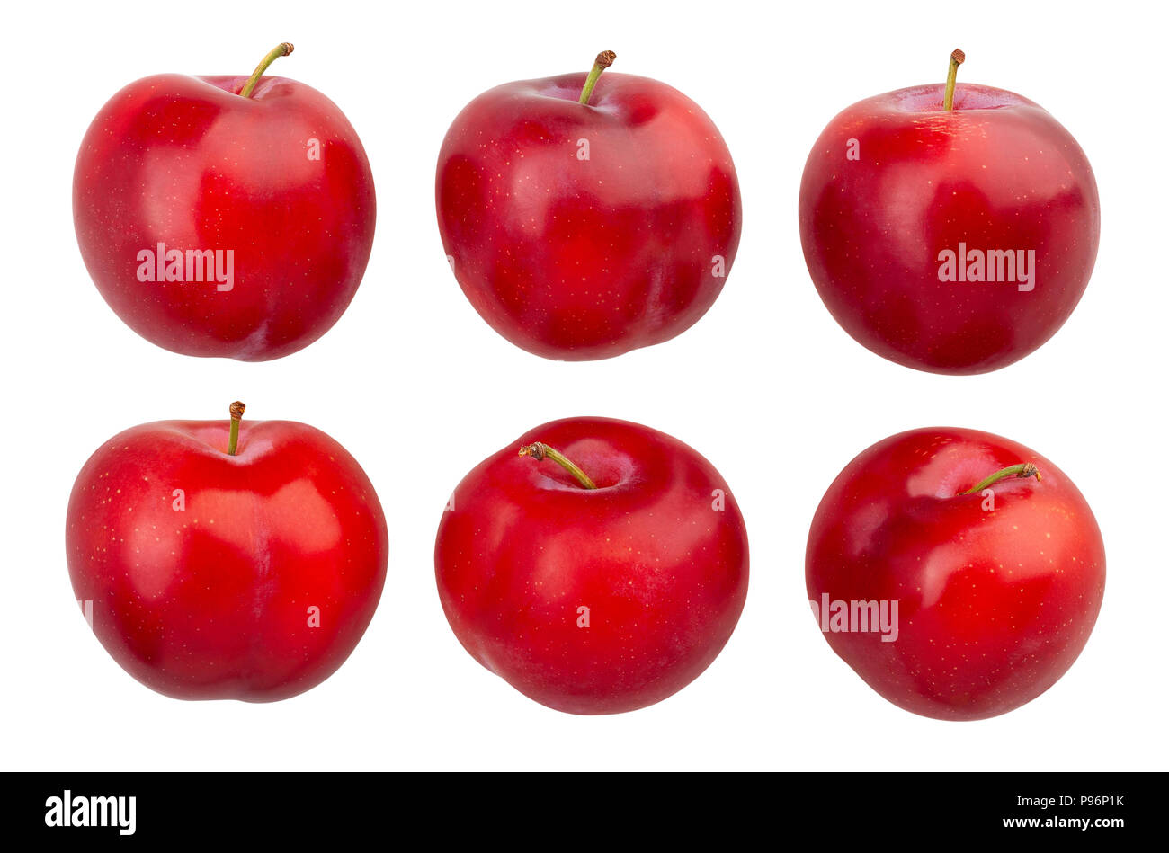 Prune rouge isolé chemin Banque D'Images