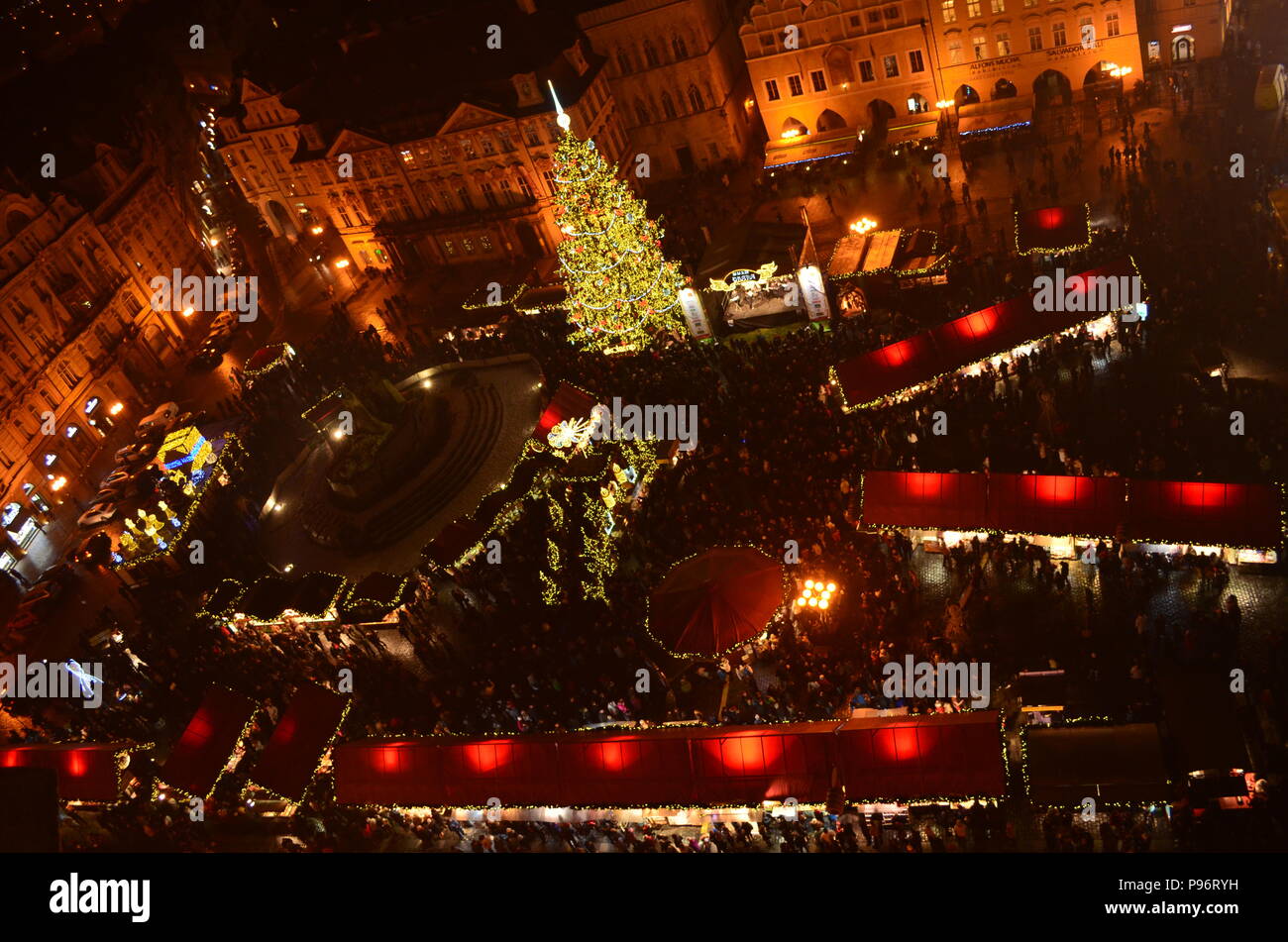 Marché de Noël à Prague, République Tchèque Banque D'Images