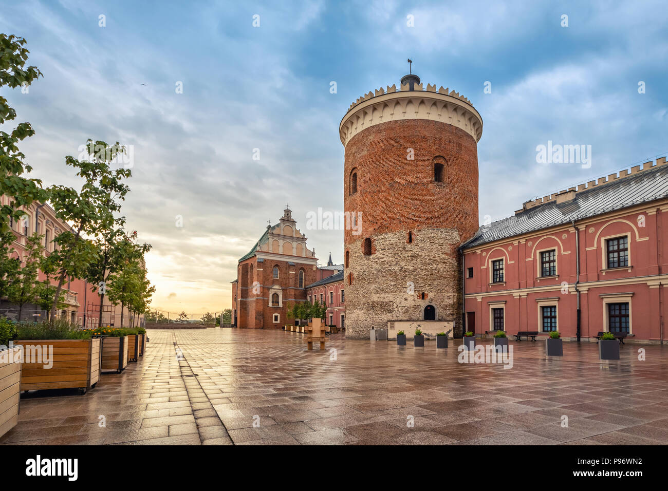 La tour château roman - l'un des plus anciens édifices de Lublin, Pologne Banque D'Images