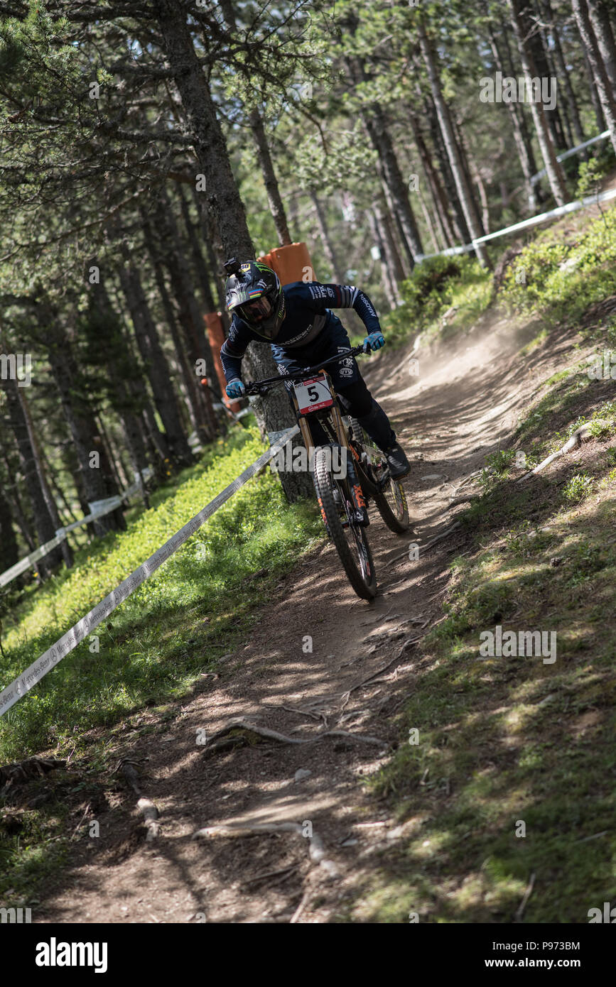 Coupe du Monde UCI 2018 vallnord Andorre en La Massana, Andorre. La Copa del Mundo 2018 UCI. Banque D'Images