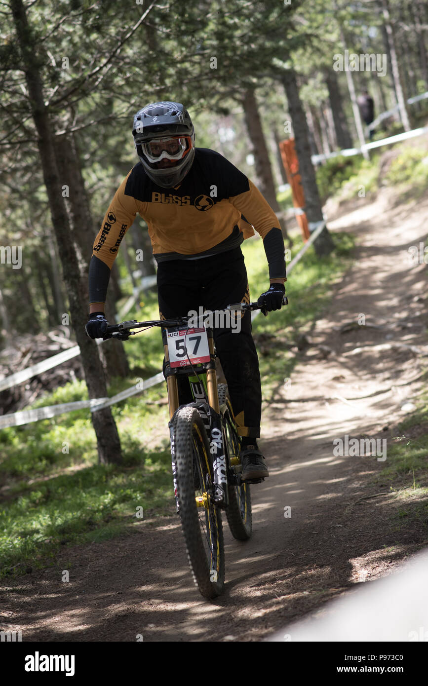 Coupe du Monde UCI 2018 vallnord Andorre en La Massana, Andorre. La Copa del Mundo 2018 UCI. Banque D'Images