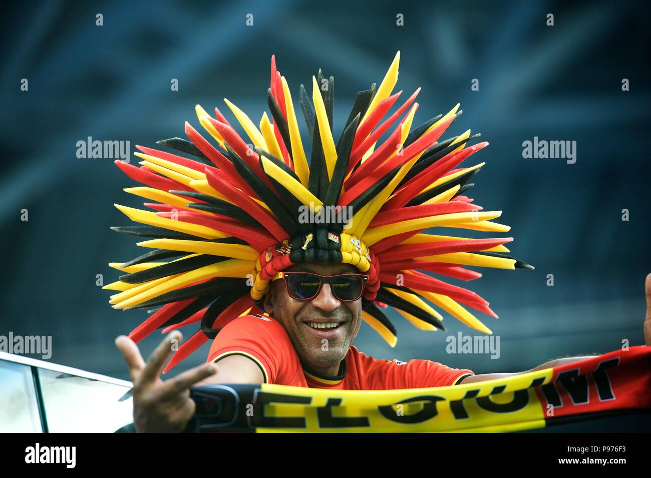 Juillet 14th, 2018, St Petersbourg, Russie. Les amateurs de football pendant la Coupe du Monde de la FIFA 2018 en Russie, match entre l'Angleterre et la Belgique à Saint-Pétersbourg, Russie. Stade Shoja Lak/Alamy Live News Banque D'Images