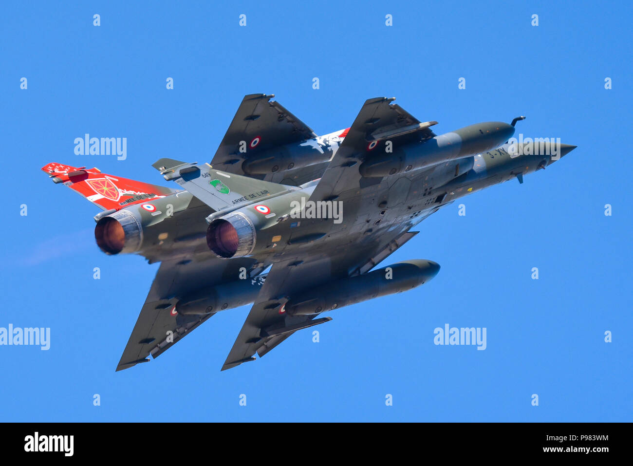 Armée de l'Air française Couteau tactique Delta Afficher dans les avions de chasse Mirage 2000 au Royal International Air Tattoo, RIAT 2018, RAF Fairford. Banque D'Images