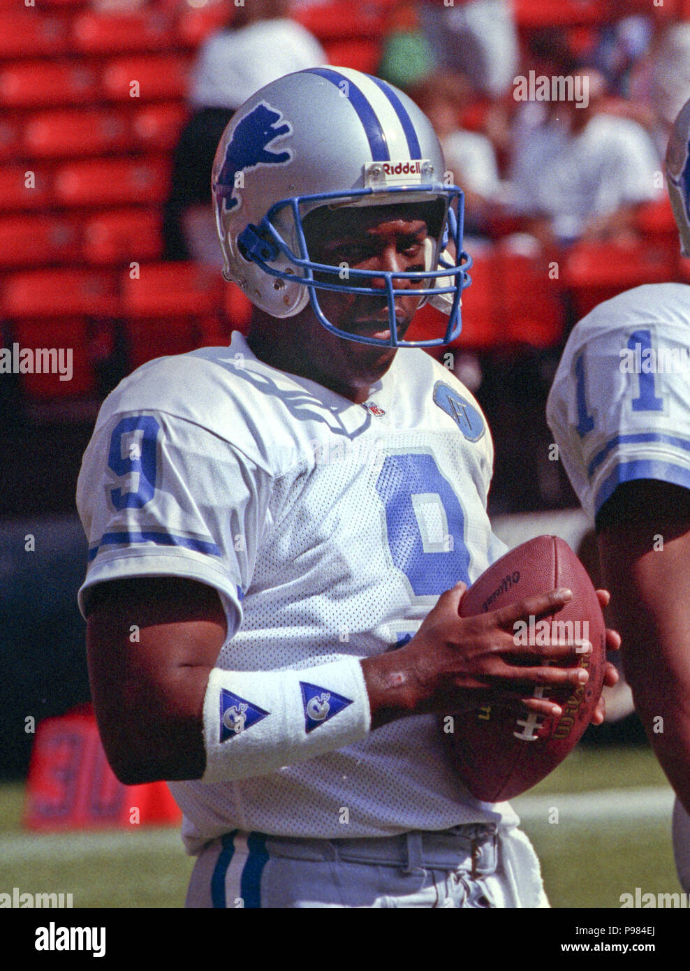 San Francisco, Californie, USA. 20 Oct, 1991. San Francisco 49ers vs Detroit Lions à Candlestick Park Dimanche, 20 octobre 1991. 49ers battre les Lions 35-3. Le quart-arrière des Lions Rodney Peete Crédit : Al Golub/ZUMA/Alamy Fil Live News Banque D'Images