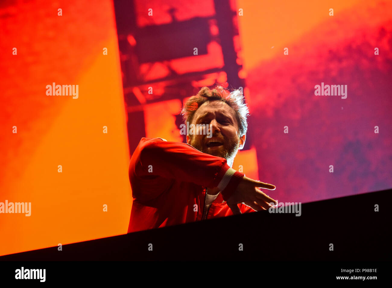 Novi Sad, Serbie. 15 juillet 2018. 15 Juillet 2018 France DJ David Guetta au festival Exit de la scène à l'Petrovaradian fortress Crédit : Nenad Mihajlovic/Alamy Live News Banque D'Images