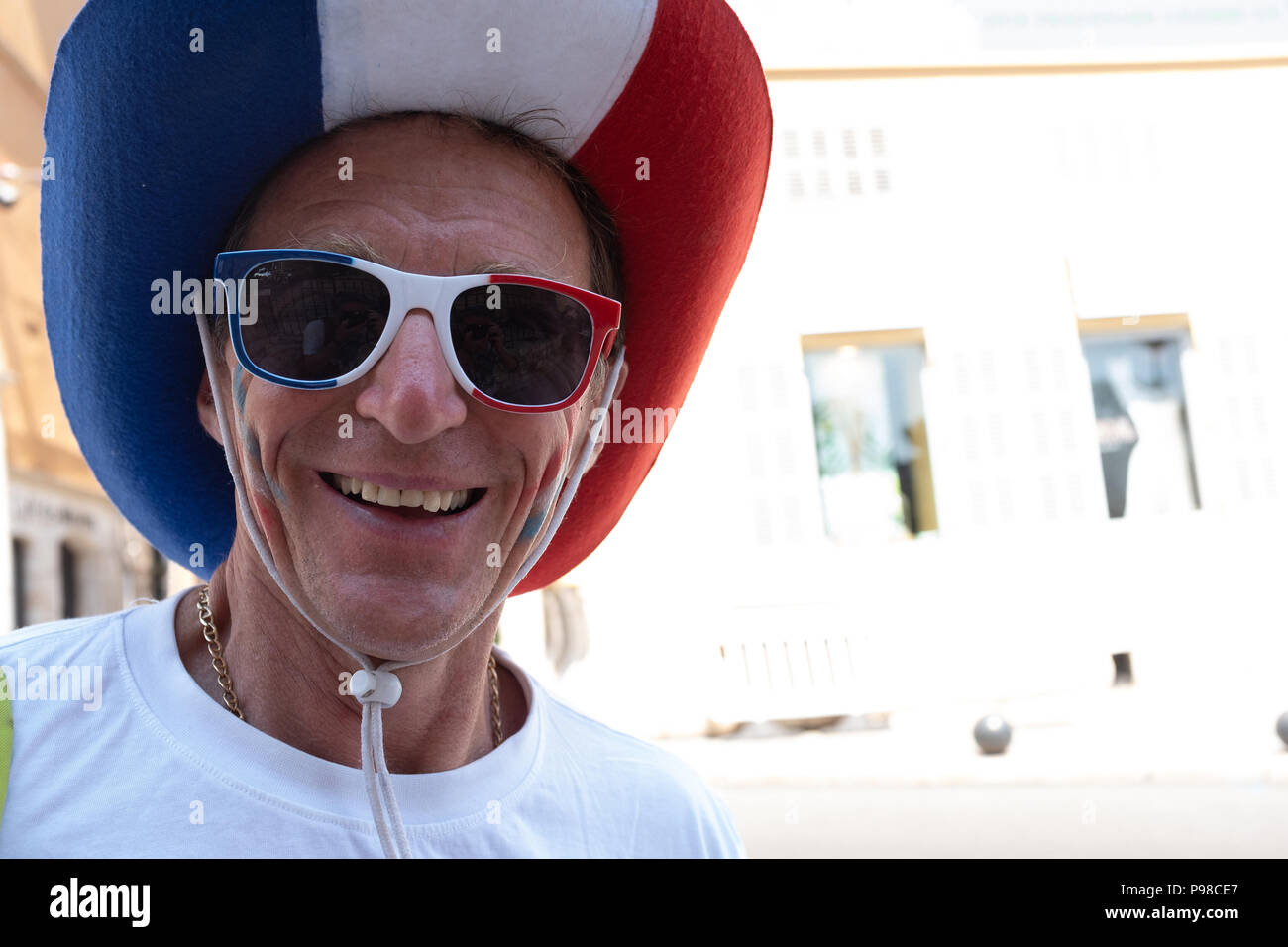 Français célébrant la Coupe du Monde de Football 2018 Banque D'Images