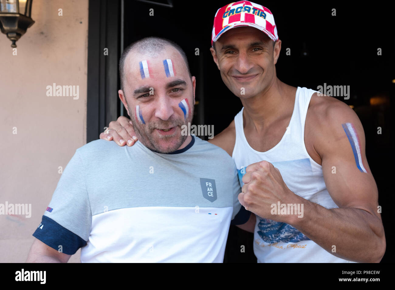 Français célébrant la Coupe du Monde de Football 2018 Banque D'Images