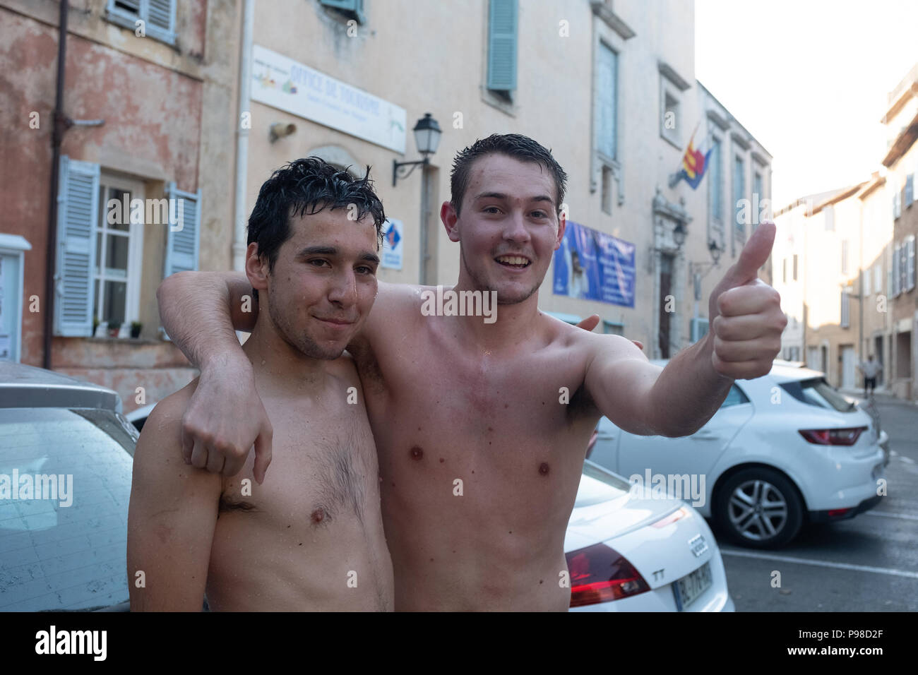 Français célébrant la Coupe du Monde de Football 2018 Banque D'Images