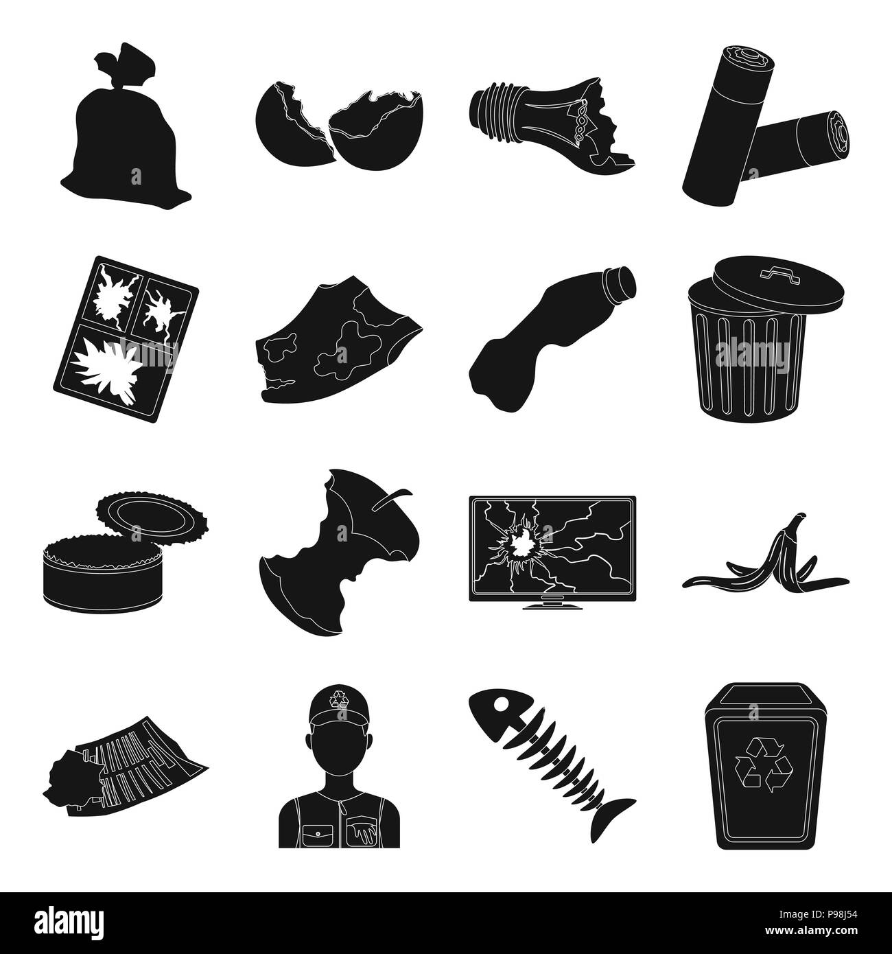 L'art,apple,banane,batteries,Black,bouteille,casse,peut,collection,nettoyage,collector.,déchets,froissé,design,terre,coquille,poisson,déchets,icône illustration,isolé,logo,ampoule,métal,ouvert,papier,plastique,peel,dépose,chutes,set,chemise,d,s,,squelette symbole,fusée, la télévision, l'étain,déchiré,Corbeille,,insalubres des déchets,,web,fenêtre vecteurs vecteur , Illustration de Vecteur