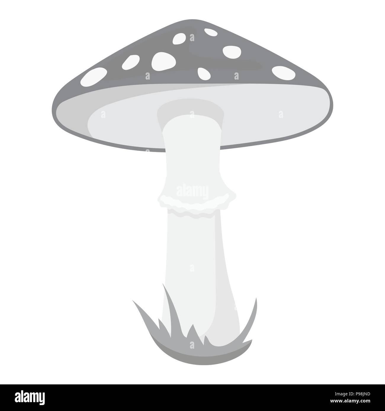 Dans l'icône illustration vectorielle, Amanita design monochrome Illustration de Vecteur