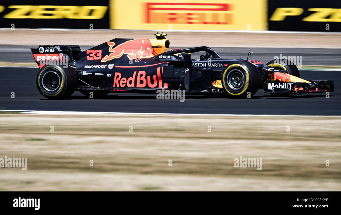 Des images à partir de la Formule 1 British Grand Prix à Silverstone le 8 juillet 2018. Vettel a gagné, Hamilton et Raikkonen 2ème 3ème. Banque D'Images