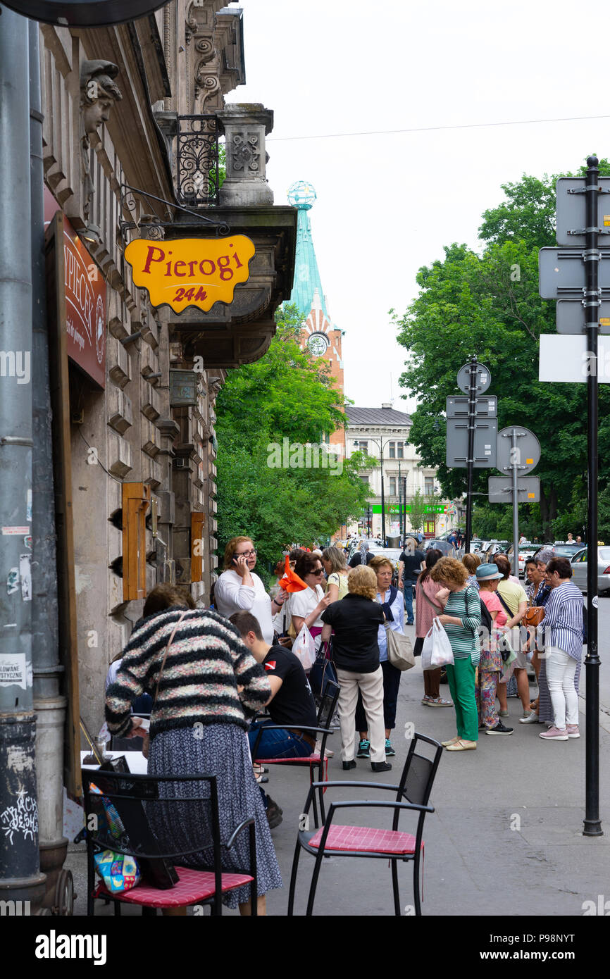 Pierogi Restaurant du centre-ville de Cracovie, Cracovie, Pologne, Europe. Banque D'Images