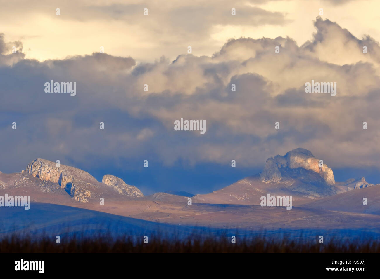 Détail de la montagne au coucher du soleil à junin Banque D'Images