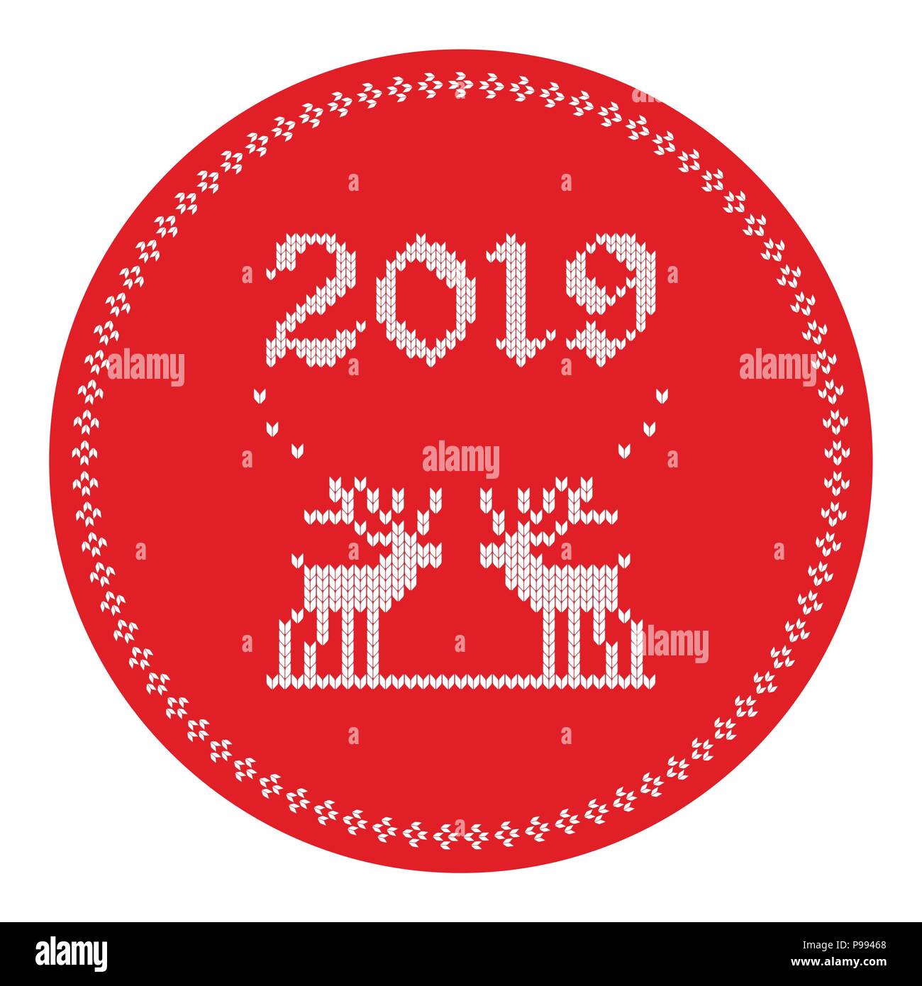 2019 rennes logo tricoté Illustration de Vecteur