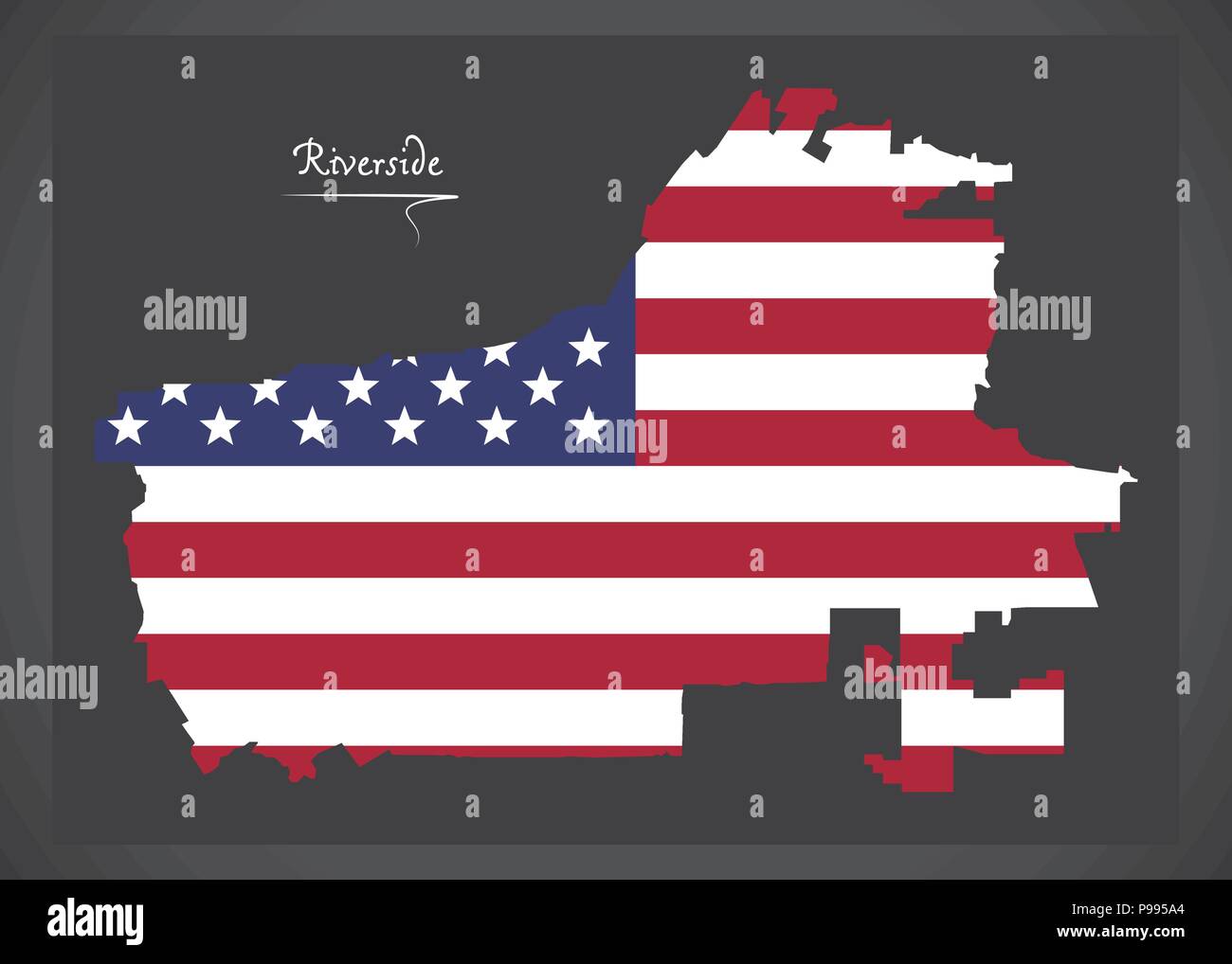 Riverside Californie plan avec American national flag illustration Illustration de Vecteur
