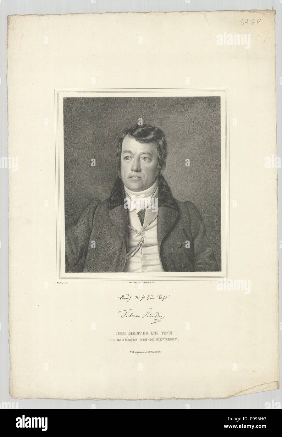 Portrait de Friedrich Schneider (1786-1853). Université Eötvös Loránd Tudományegyetem : musée. Banque D'Images