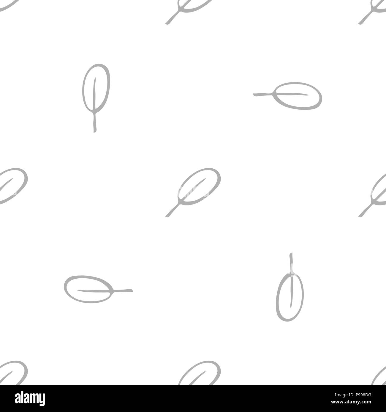 Modèle vectoriel continu avec les feuilles tomber. Illustration monochrome. Illustration de Vecteur