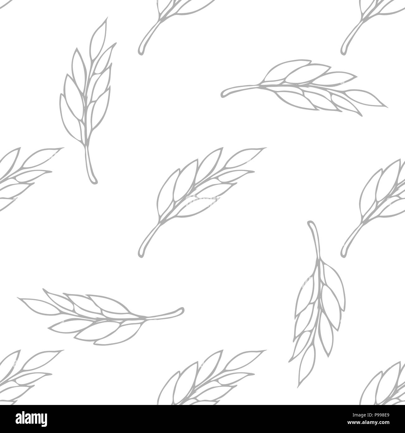 Illustration parfaite monochrome avec des feuilles. Vecteur de création. Illustration de Vecteur