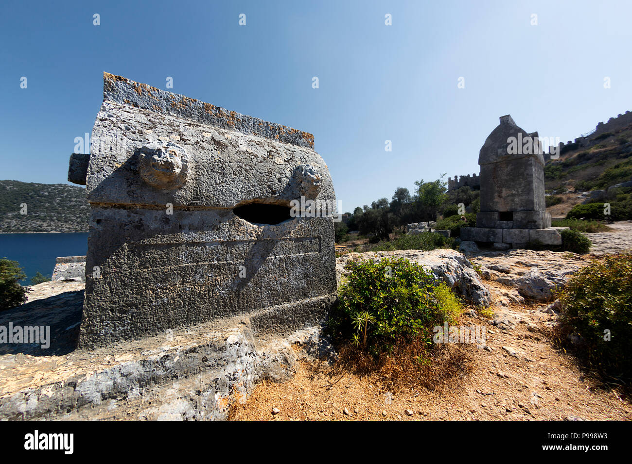 Kalekoy,village,Simena,Fethiye Mugla, Turquie Banque D'Images