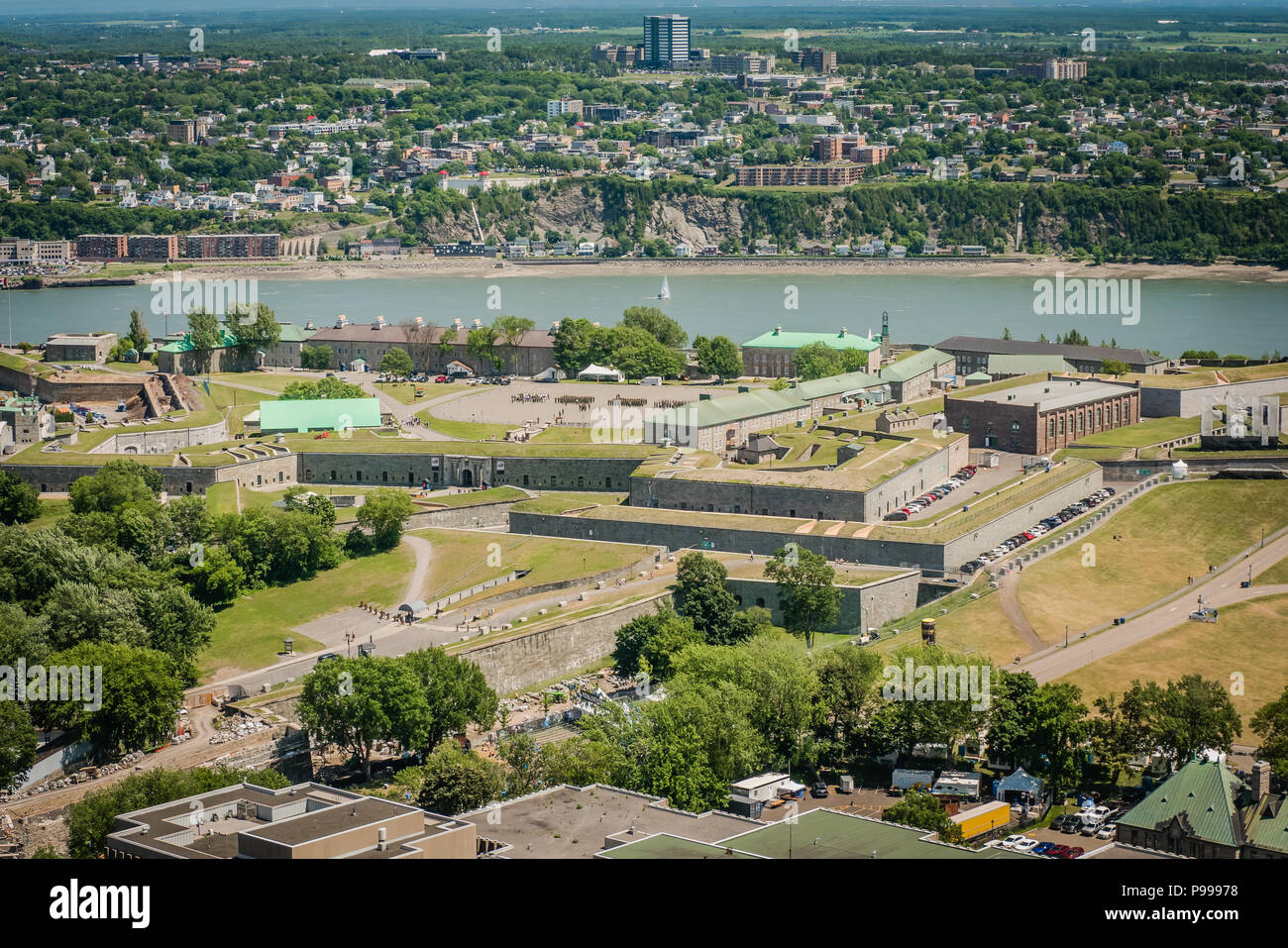 Citadelle de Québec vue aérienne Banque D'Images