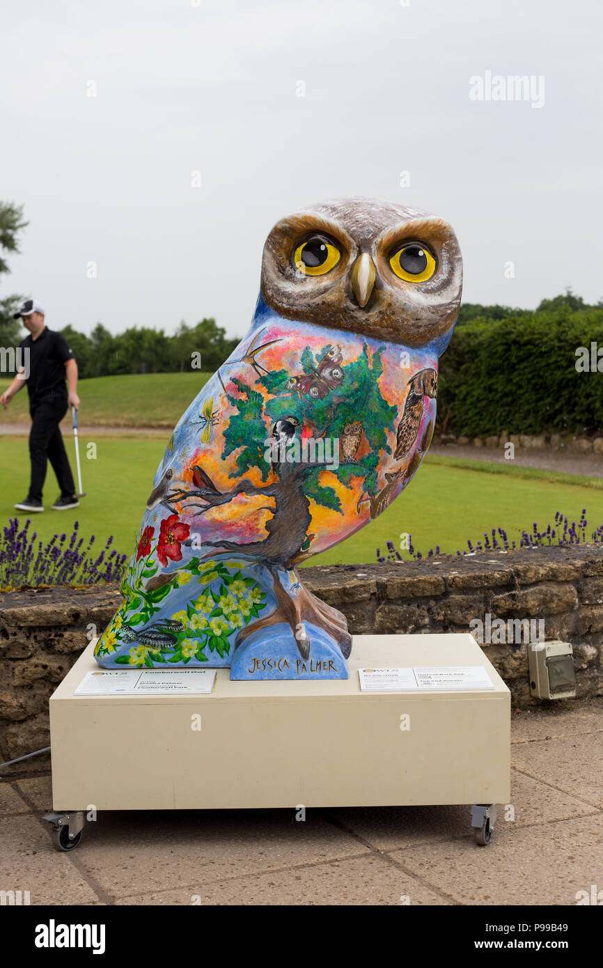 Les hiboux de Minerva de baignoire Sculptures Banque D'Images