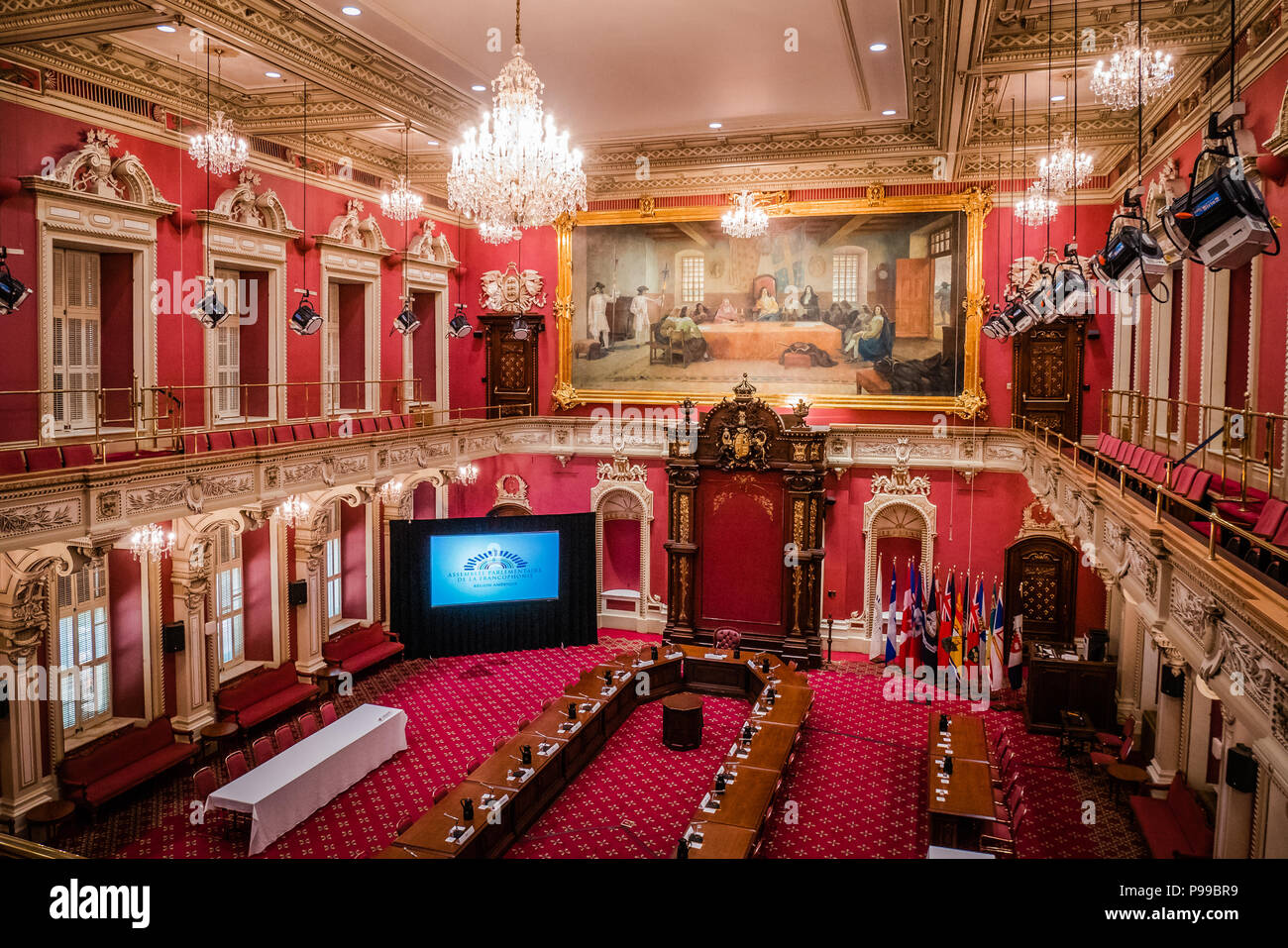 L'intérieur du bâtiment du Parlement européen à Québec Canada Banque D'Images