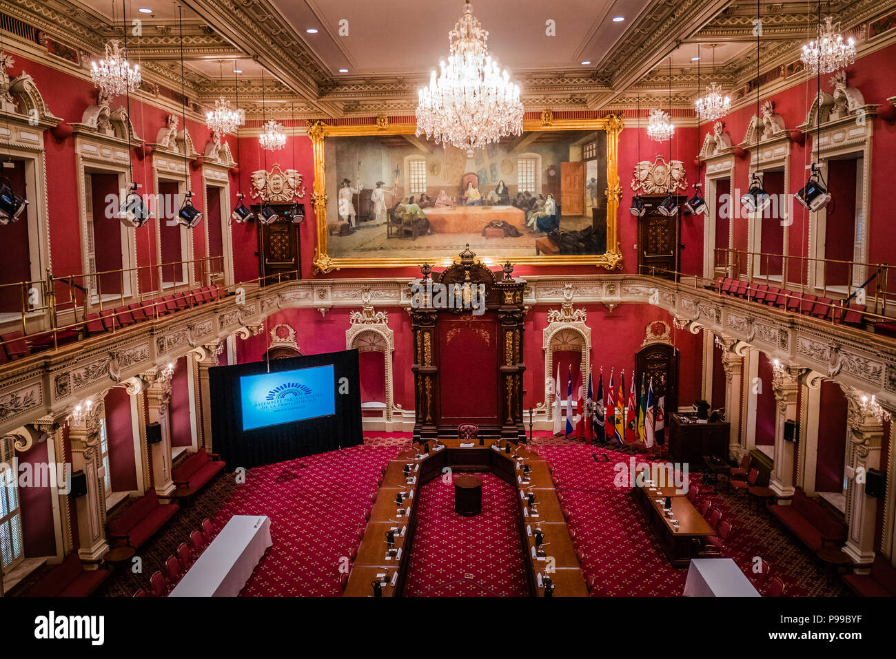 L'intérieur du bâtiment du Parlement européen à Québec Canada Banque D'Images