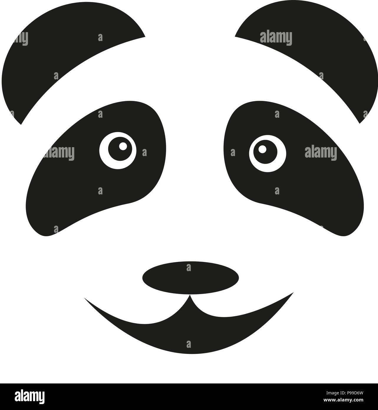 Un Mignon Petit Ours Panda Bebe Tete Sourires Sur Un Fond Blanc Image Vectorielle Stock Alamy