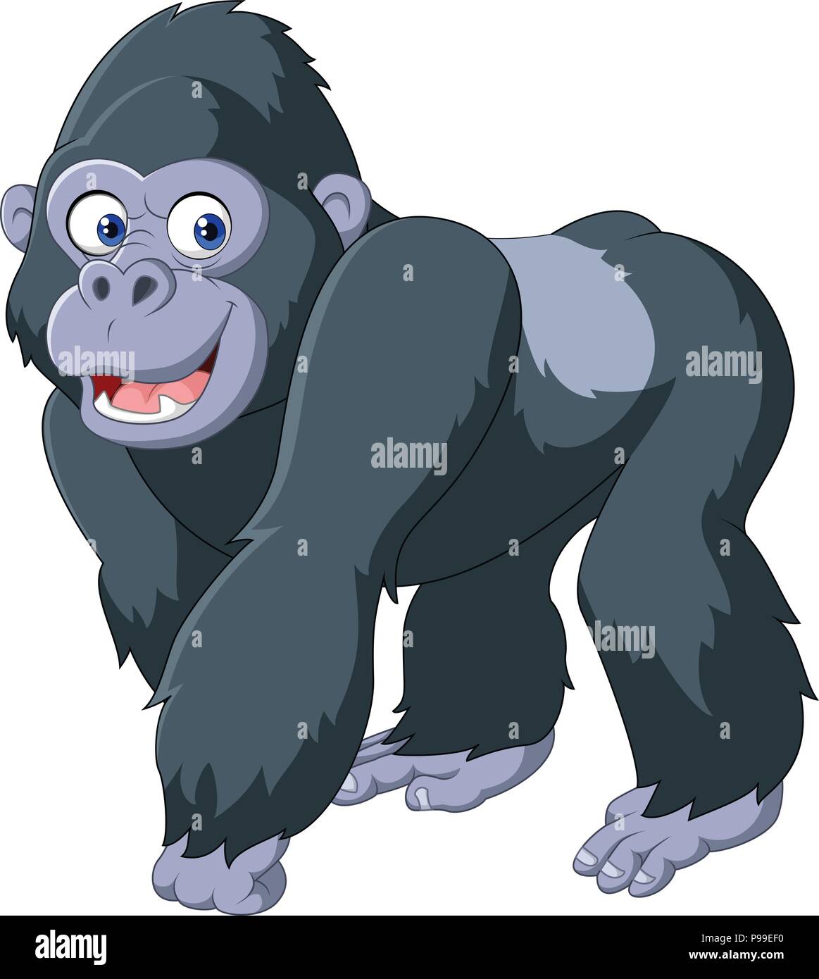 Cartoon silverback gorilla Illustration de Vecteur