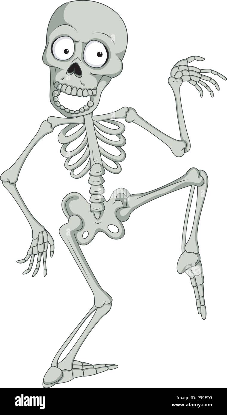 Funny Cartoon dancing skeleton Illustration de Vecteur