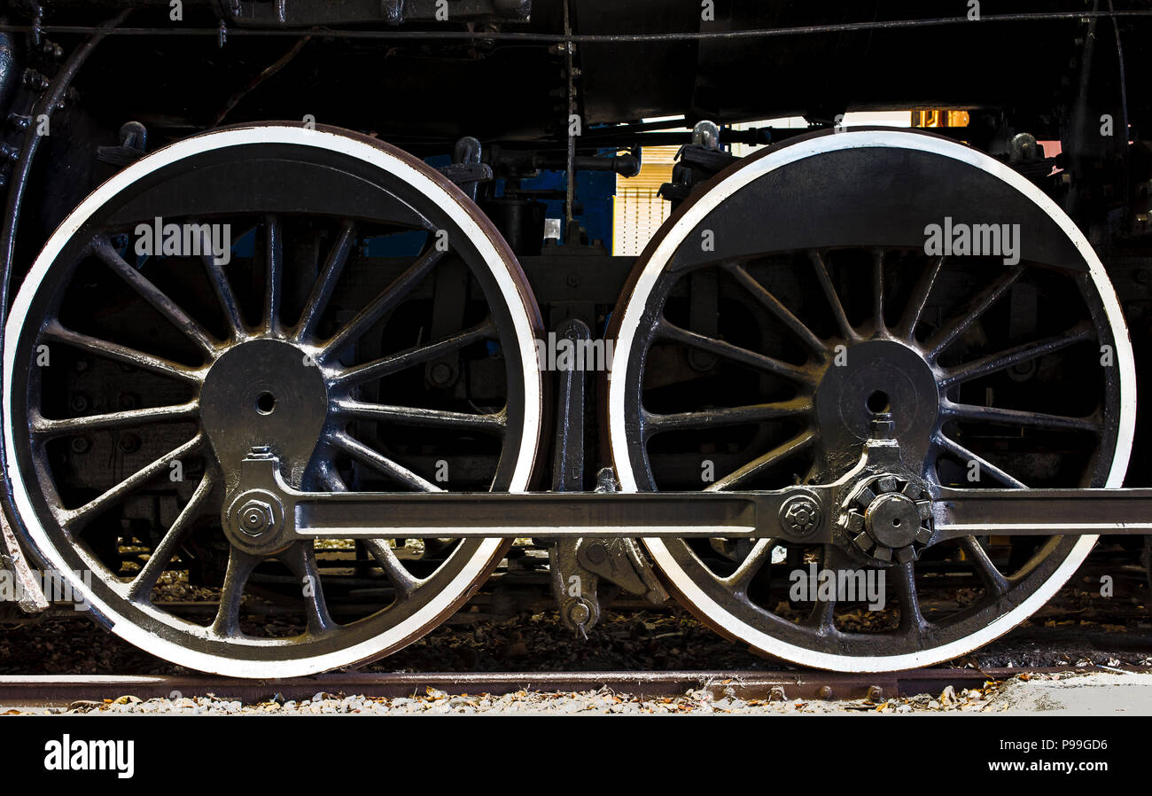 Les roues de la locomotive. Miami. La Floride. USA Banque D'Images