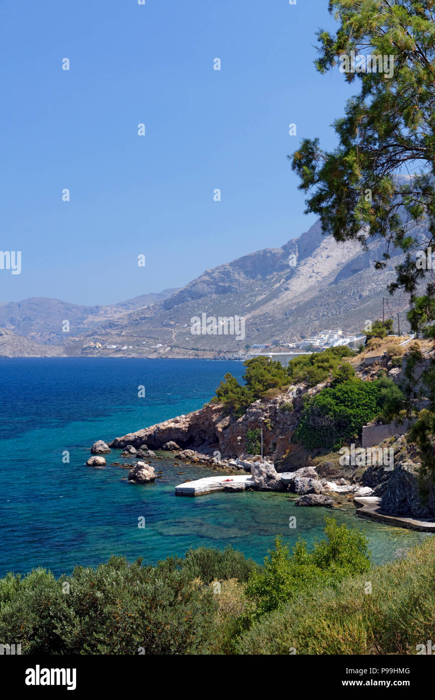 Myrties, Kalymnos, îles du Dodécanèse, Grèce. Banque D'Images