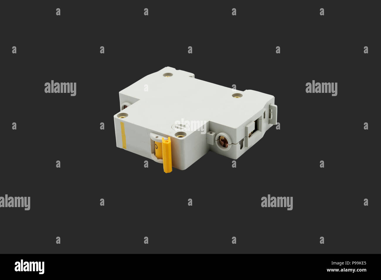 Coupe-circuit électrique. Isolé sur un fond noir. Banque D'Images
