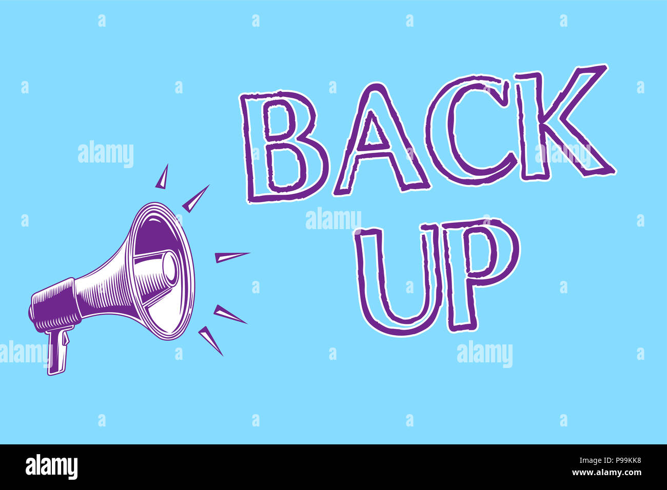 L'écriture de texte Word Sauvegarder. Concept d'affaires importantes pour l'enregistrement de données en nuage internet et les restaurer plus tard haut-parleur 6w bleu fond Banque D'Images