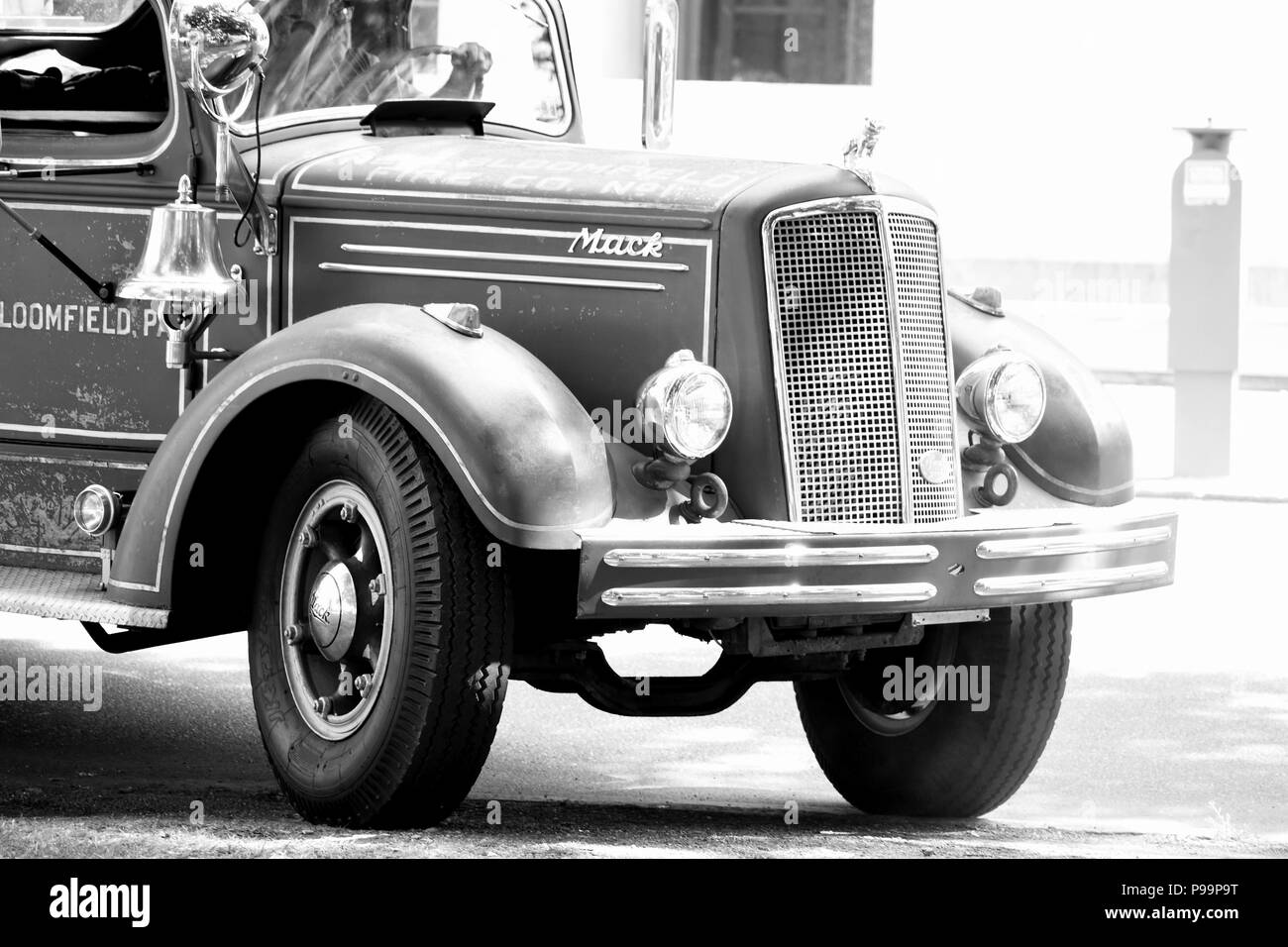 Camion à incendie à l'ancienne Banque D'Images