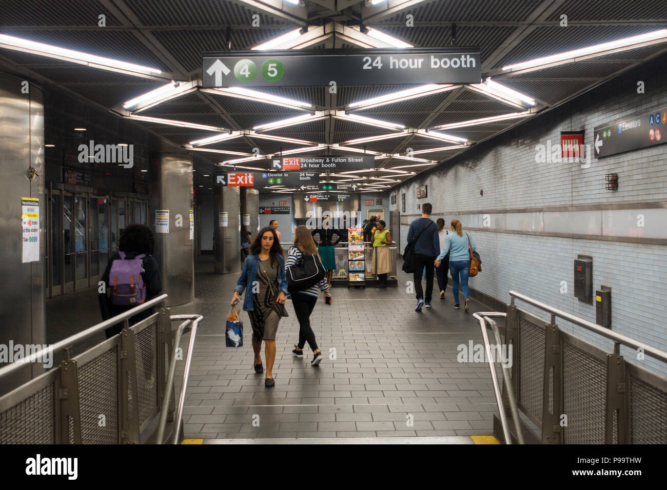 La station de métro Fulton Street new york city Banque D'Images