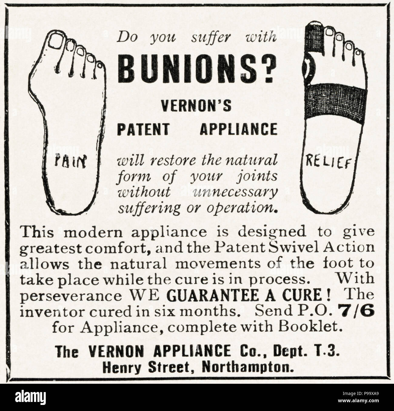 1920 old vintage publicité publicité originale Vernon's Patent Appliance pour les oignons dans la revue anglaise vers 1924 Banque D'Images