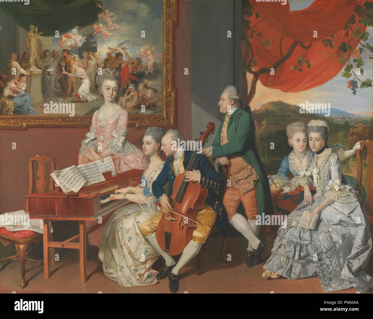 La famille Gore avec George, troisième comte Cowper. Musée : l'université de Yale. Banque D'Images