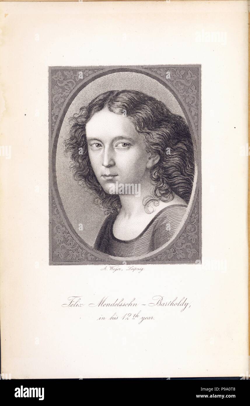 Felix Mendelssohn Bartholdy (1809-1847) à l'âge de 12 ans. Musée : collection privée. Banque D'Images