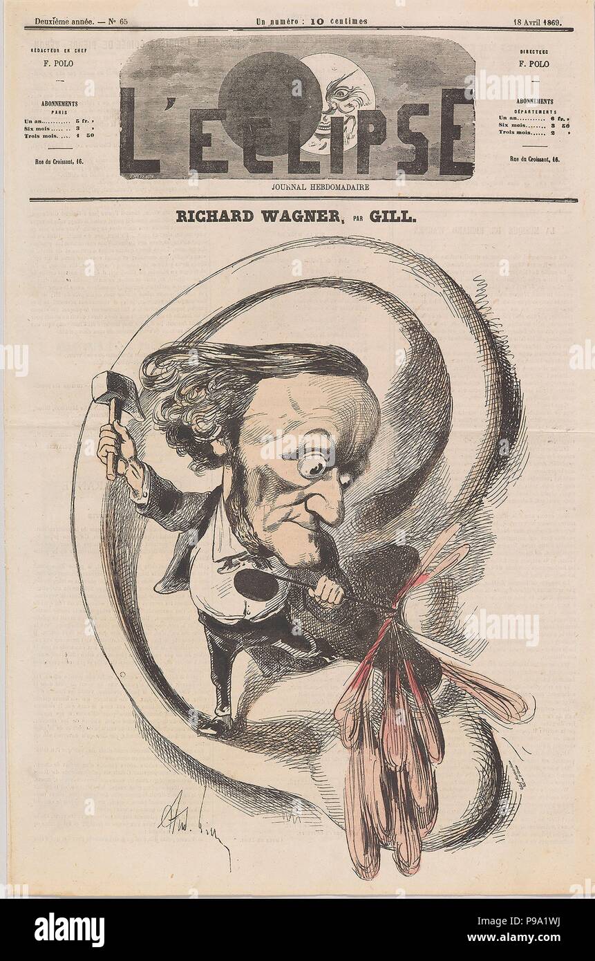 Caricature de Richard Wagner à l'Éclipse. Musée : collection privée. Banque D'Images